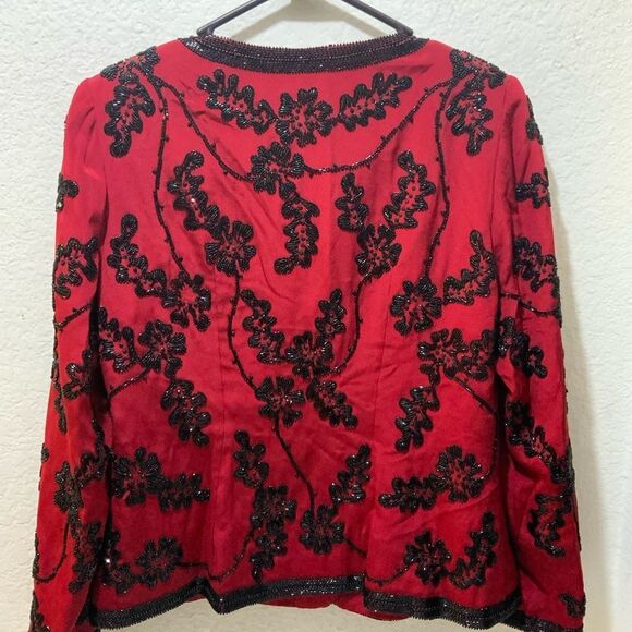 Luisa di Marcantonio Roma  Blazer in redVintage band Collar Evening Jacket - Picture 4 of 6